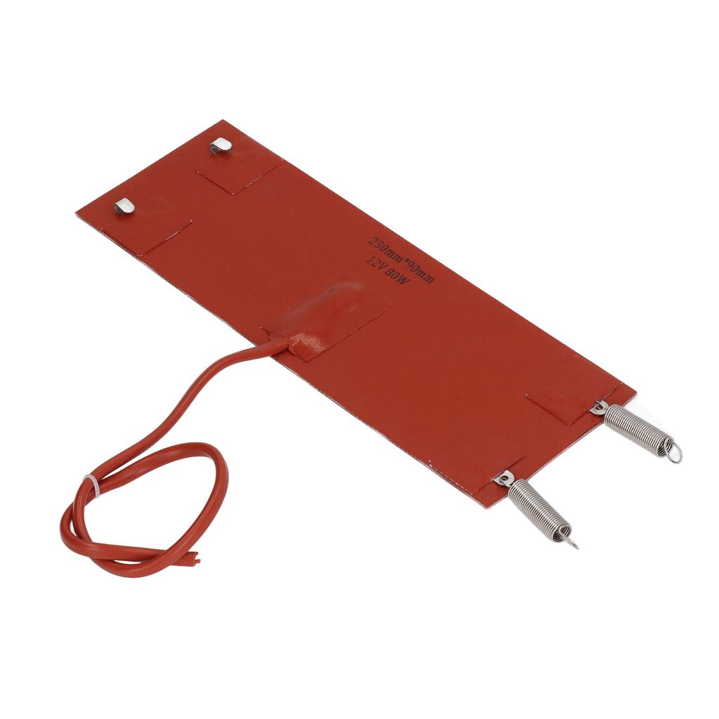 Silicone Heating Pad Efficient Waterproof Insulation Heater for Car Machinery Equipment 80W 250mm X 90mm