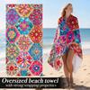 "Vibrant Geometric Flowers" Oversized Beach Towel – Lightweight & Plush, Eye-Catching Design, Perfect for Beach Use