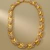 Fashion Personality Niche Explosive Bracelet Plated With 18K Gold Natural Obsidian Bead Necklace Women