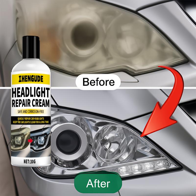 Professional Headlight Repair Agent - Improves Yellowing, Oxidation, and Fogging - Polishing Agent for Lenses, Creating Clearer and Bright