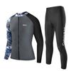 Diving Suit Mens Rash Guard Set UV Protection Quick Dry Long Sleeve Top Pants Surfing Snorkeling Swimming