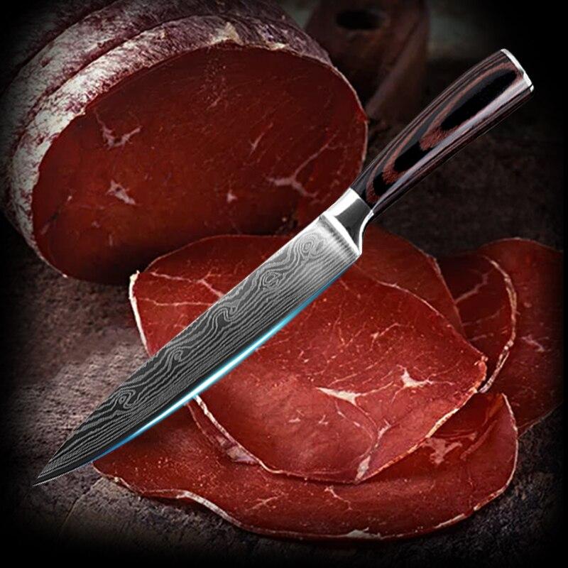 Kitchen Knife Set Chef Knife Stainless Steel Santoku Knife Sharp Meat Cleaver Slicing Knife