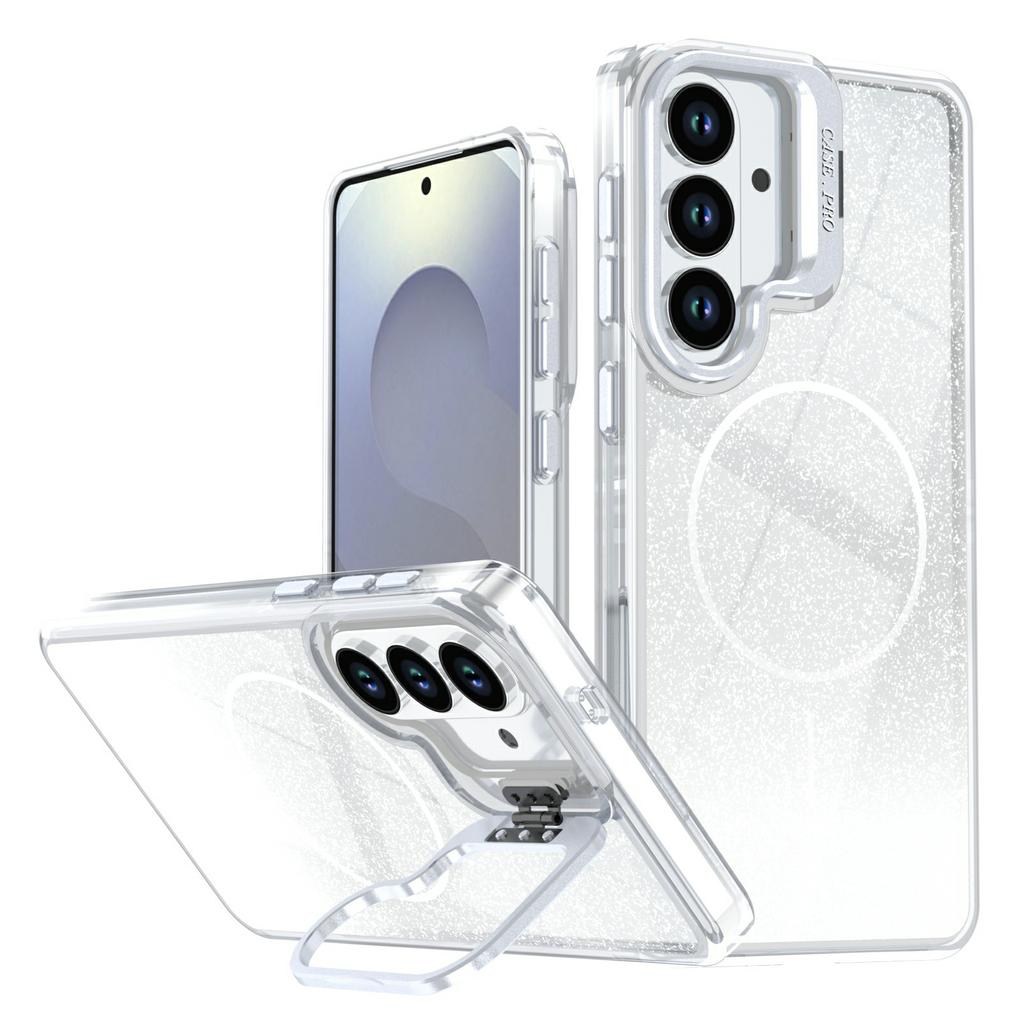 For Samsung Galaxy S26 Magnetic Case Gradient Glitter Shockproof TPU PC Phone Cover