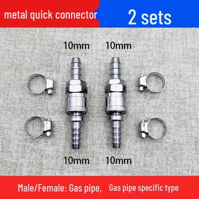 C-Type Pneumatic Quick Coupler, Durable High-Pressure Gas Pump Connector, 8mm/10mm Male & Female Push-in Plug.