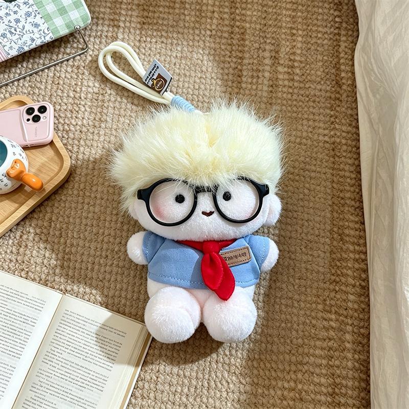 Cute Cotton Doll Pendant Plush Toy Fried Hair Little Boy Bag Pendant Keychain Rag Doll Doll