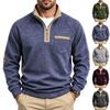 Nieuwe Heren Herfst/Winter Casual en Sportieve Veelzijdige Fleece-Gevoerde Halve Rits Opstaande Kraag Pullover