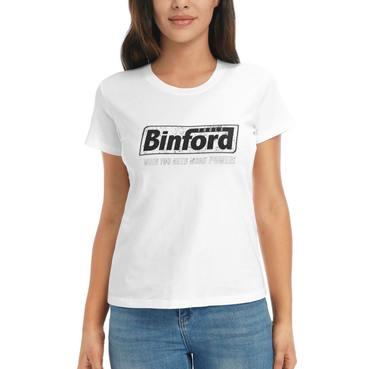 

Women TShirt Binford Tools Summer Short Sleeve Tees Crew Neck Cotton T Shirts Clothes Tops Streetwear S