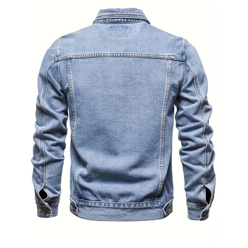 Autumn Men Solid Denim Jackets Fashion Motorcycle Vintage Jeans Jackets Hommes Slim Fit Cotton Casual Black Blue Coats
