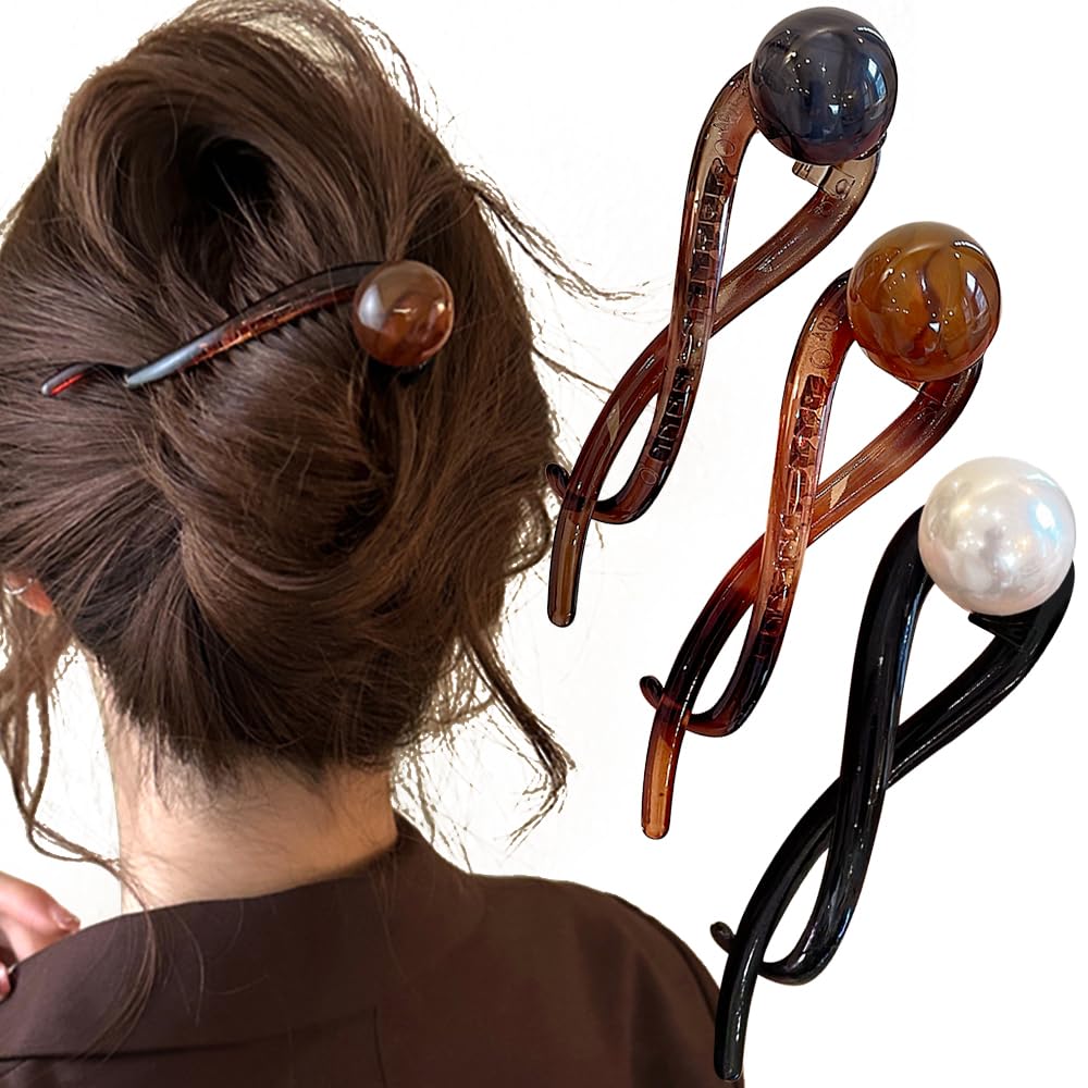 

Elegant Pearl French Hair Barret French Hairstyling Accessory for Women & Girls - Non-slip Hair Pin United States