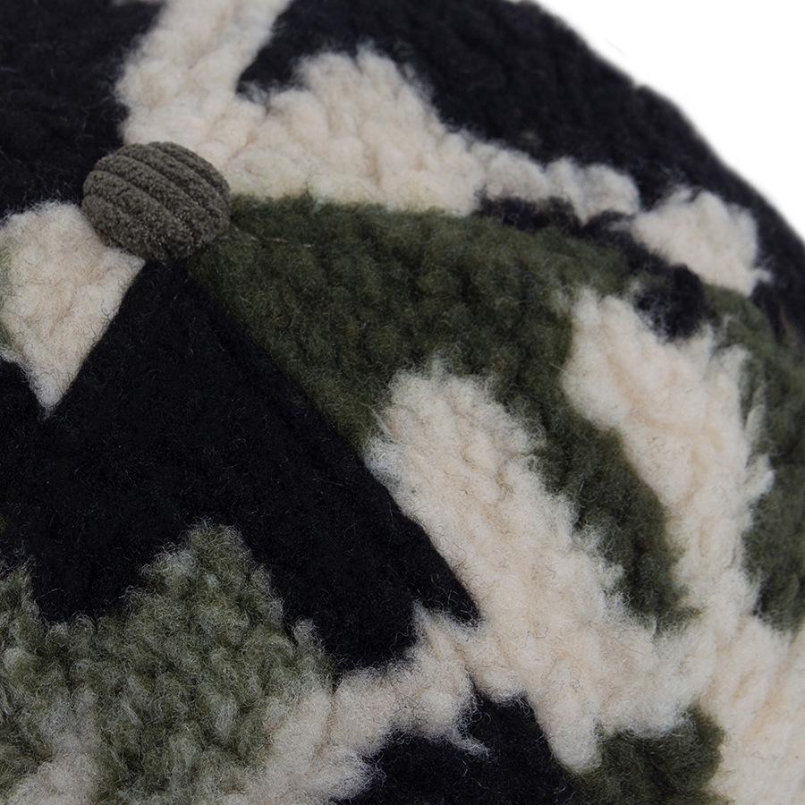 Camouflage Lammwolle Baseballkappe - Unisex Herbst/Winter Warme Entenschnabel Sonnenhut