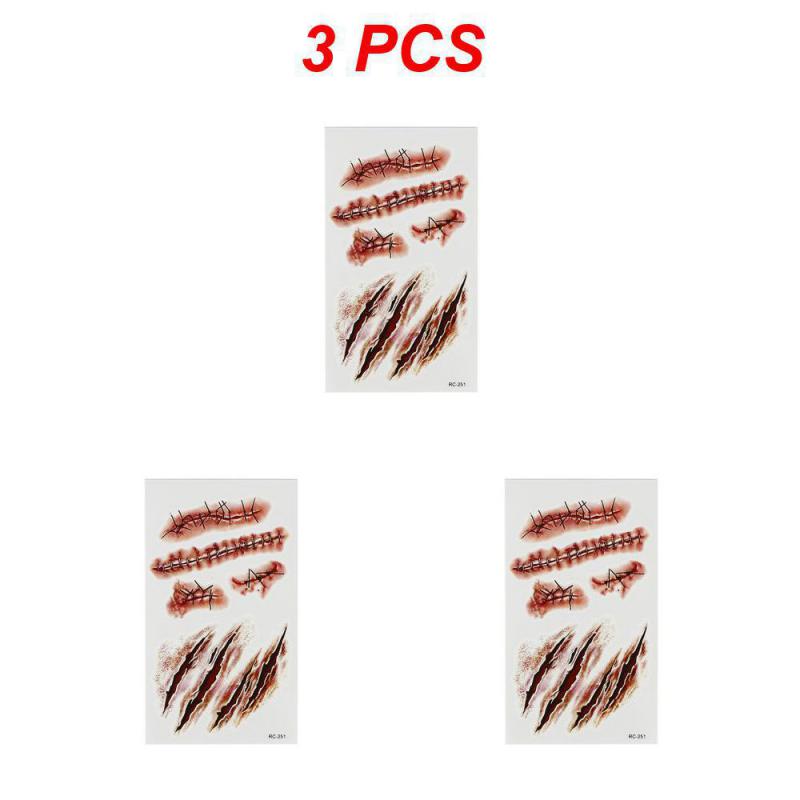 

1~10 шт. наклейки для татуировки с кровавой раной на Хэллоуин, страшные водонепроницаемые временные татуировки, поддельные реквизиты для вечеринки на Хэллоуин