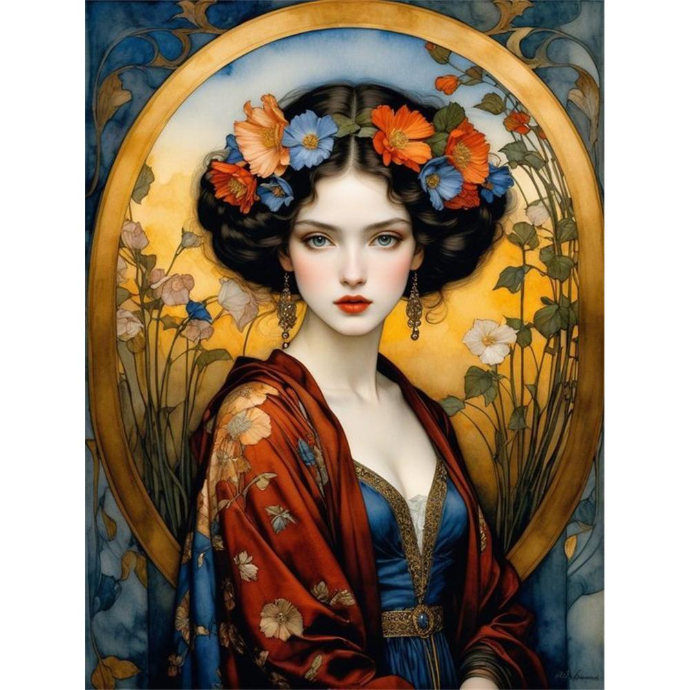 5D DIY Diamond Painting Art Gustav Klimt Cat and Woman Diamond Mosaic Full Diamond Home Decor Gift