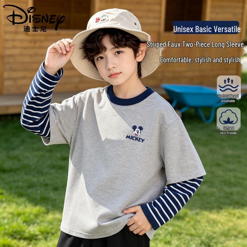 Disney Girls' Faux Two-Piece Long-Sleeve T-shirt