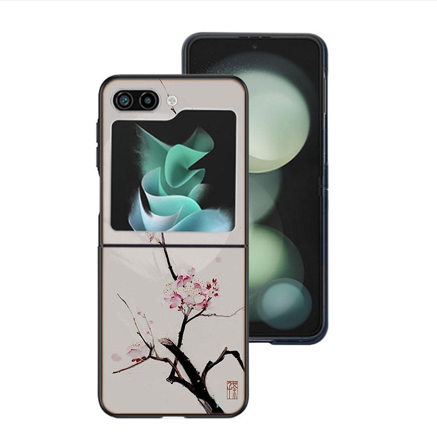 Cherry Blossom Tree Shockproof Case For Samsung Galaxy Z Flip 7 5 4 3 Z Flip 6 5G Black Hard ZFlip3 Zflip4 Zflip5 Phone Fundas