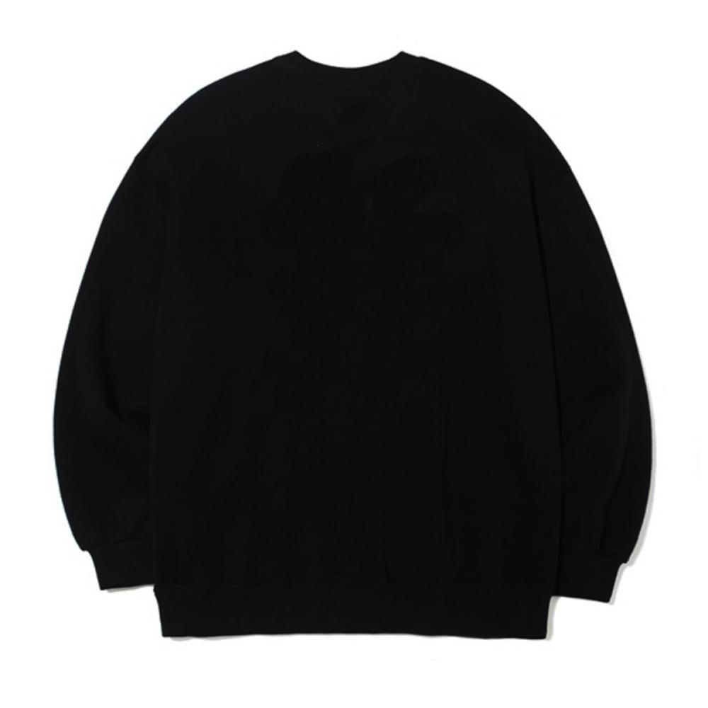 EIGHTVOLUME [Fleece-Lined] Ev Emblem Unison French Terry Oversized Sweatshirt (Black)