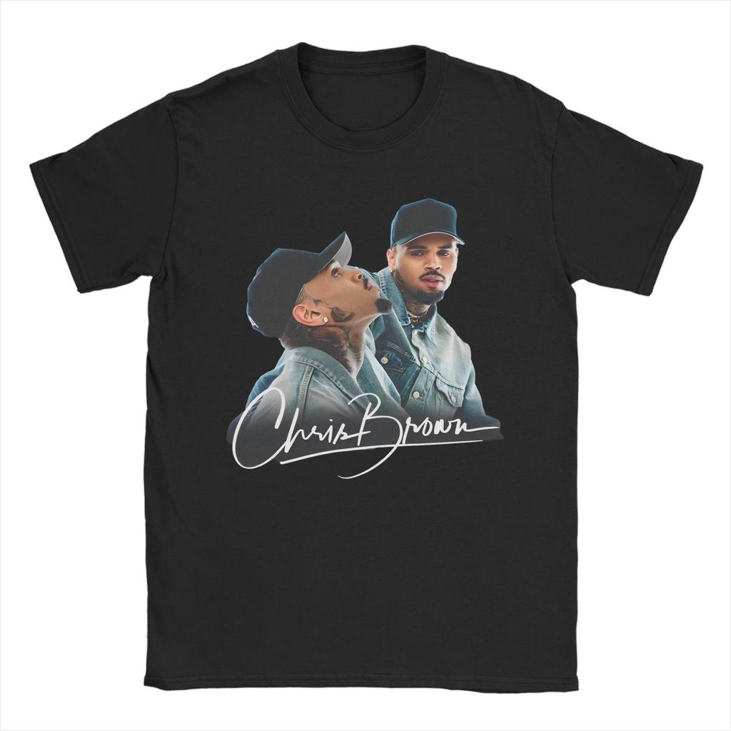 Men Rapper Chris Brown Breezy Bowl XX Tour T Shirts Pure Cotton Clothing Fashion Short Sleeve Crew Neck Tees Plus Size T-Shirts