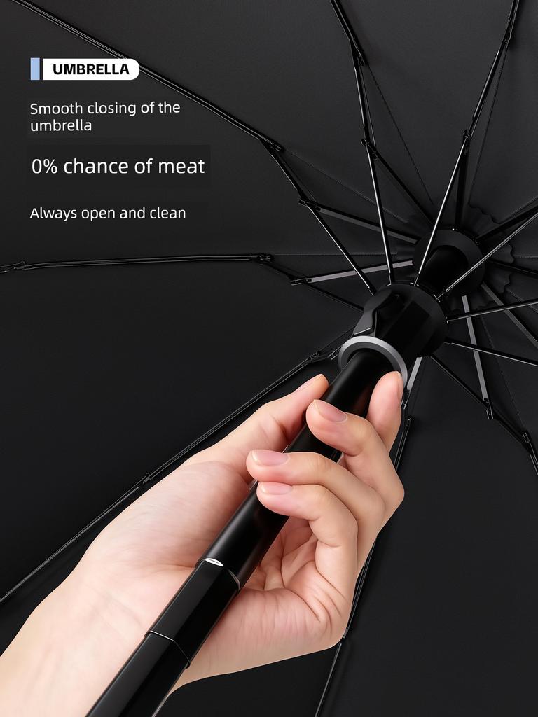 Rainproof Umbrella with Reinforced Buckle, Windproof, Thickened, Suitable for Men and Women, Ideal for Students, Heavy Rain, and Dual-Use for Sun and