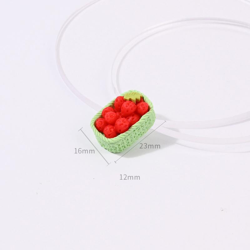 Yiwu Wintop Kawaii Style 3d Simulation Mixture Fruit Basket Design Flat Back Resin Cabochons for Diy Kit