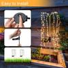 2PCS LED Solar Firework Light 8 Lighting Outdoor Waterproof Modes Solar Power Willow Trees Lights Garden Courtyards Decor Solar Lamps