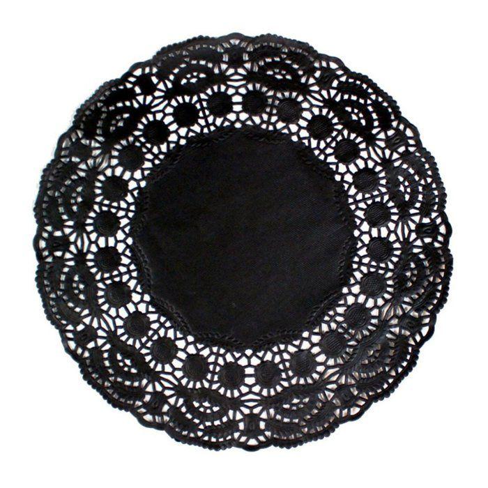 Sets de table jetables - GARCIA DE POU - Dentelle - Noir - 250 unités - 21.5 cm