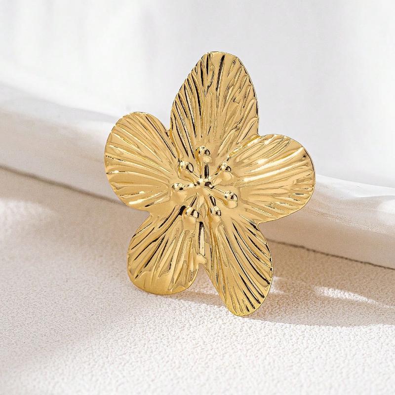1 Pc Vintage Minimalist Golden Metal Delicate Floral Brooch Pin, Daily/Party/Wedding Suitable, Friend Gift