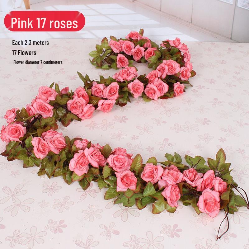 Artificial Rose Flower Vine for Balcony, Staircase, and Railings Decoration