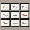 Vintage Plane Collection Poster Airplane Lover Gift Wall Art Aviation Pilot Aircraft Print Boys Kids Playroom Nursery Decoration