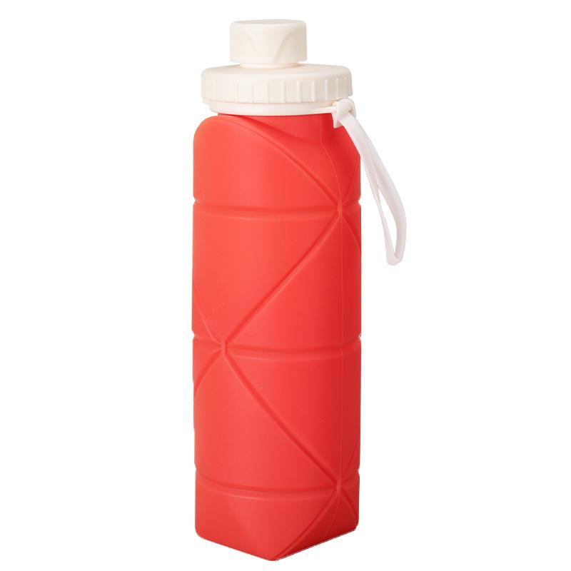 Temperature-sensitive Changing Water Cup Food-grade Silicone Folding Sports Kettle Portable Thickened Cup 600ML