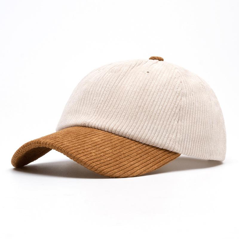 Baseballcaps Dame Høst Vinter Fargeblokk Kordfløyel Lappeteppe Caps Utendørs Solhatt