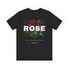 ROSE Minimalistyczny T-shirt z wzorem róży i inspirującym przesłaniem Valian Unisex T-shirt