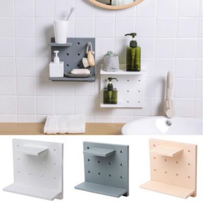 Space Save Hole Plate Decoration Storage Living Room Kitchen Partition Wall Mount Shelf Kit