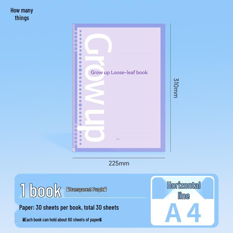 Comfortable Colorful Loose-Leaf Binder: B5/A4/A5, Detachable & Replaceable Pages, Ideal for College Students Studying for Exams