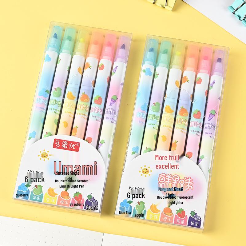 Dual-Ended Fluorescent Highlighter Set for Students and Professionals - Eye-Friendly Marking Pen for Planners.