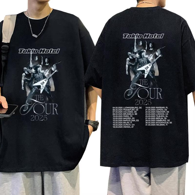 GerUnisex Rock Band Tokio Hotel The Tour 2025 T Shirts Unisex Hip Hop Punk Gothic Tshirt Cotton Casual Loose Short Sleeve Tshirts