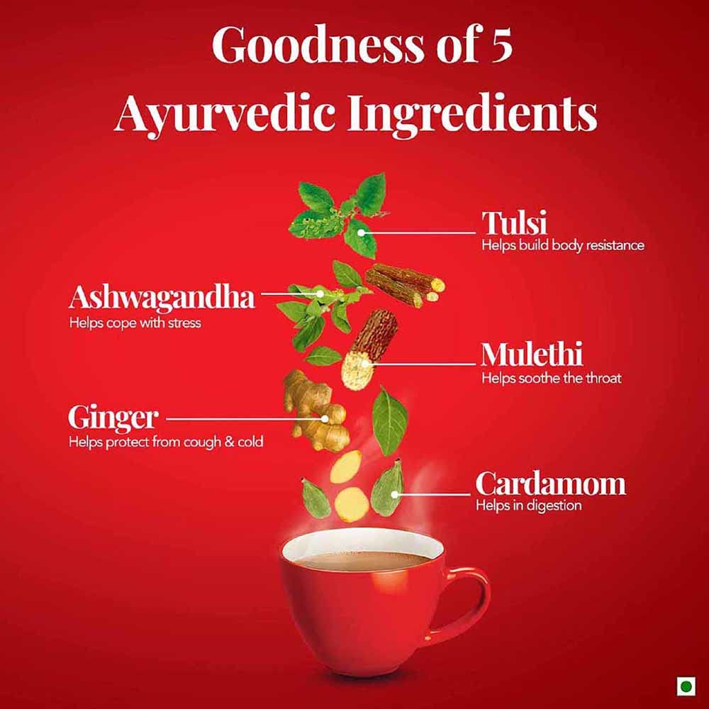 Red Label Natural Care Tea 500 Grams Pack of 1, Flavored Masala Herbal Chai for Daily Enjoyment