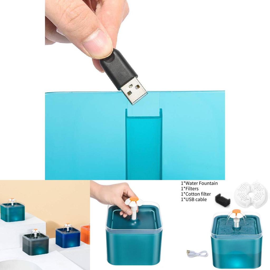 2l Dream Island Colorful Pet Water Dispenser For Dogs And Cats With Filter Pack