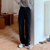 High-Waisted Black Wide-Leg Jeans for Women - Korean Style, Slimming, Floor-Length, Trendy Spring Collection