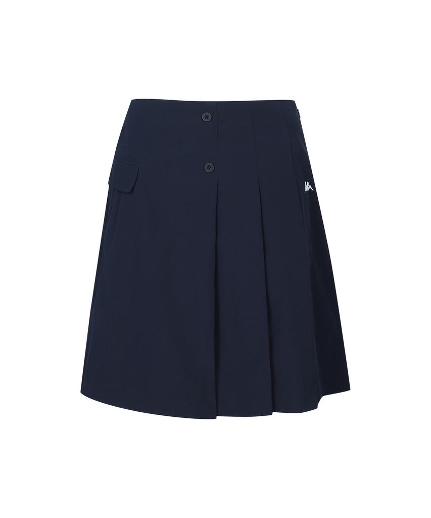 Kappa Golf Wrap-Style Pleated Skirt Navy