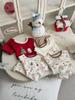 Unisex Children's New Year Christmas Pajamas: 280g Wool Stretch Baby Warm Home Set