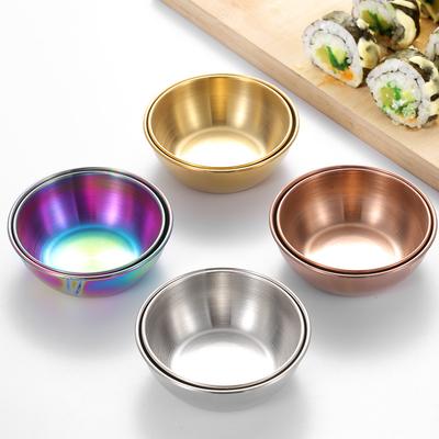 Sauce Dishes Dish Bowls Stainless Steel Dipping Seasoning Soy Plates Plate Bowl Cups Serving Appetizer Pinch Dessert Tray Metal