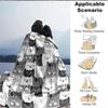 1Pc Abstract Cat Blanket Soft And Comfortable Casual Warm Camping Travel Christmas Halloween Xmas Gift M924183