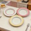 Multifunctional Resin Ornaments Miniature Tray Refrigerator Magnet Pinch Base Durable Macaron Gradient Color Dollhouse Accessories Realistic Tableware