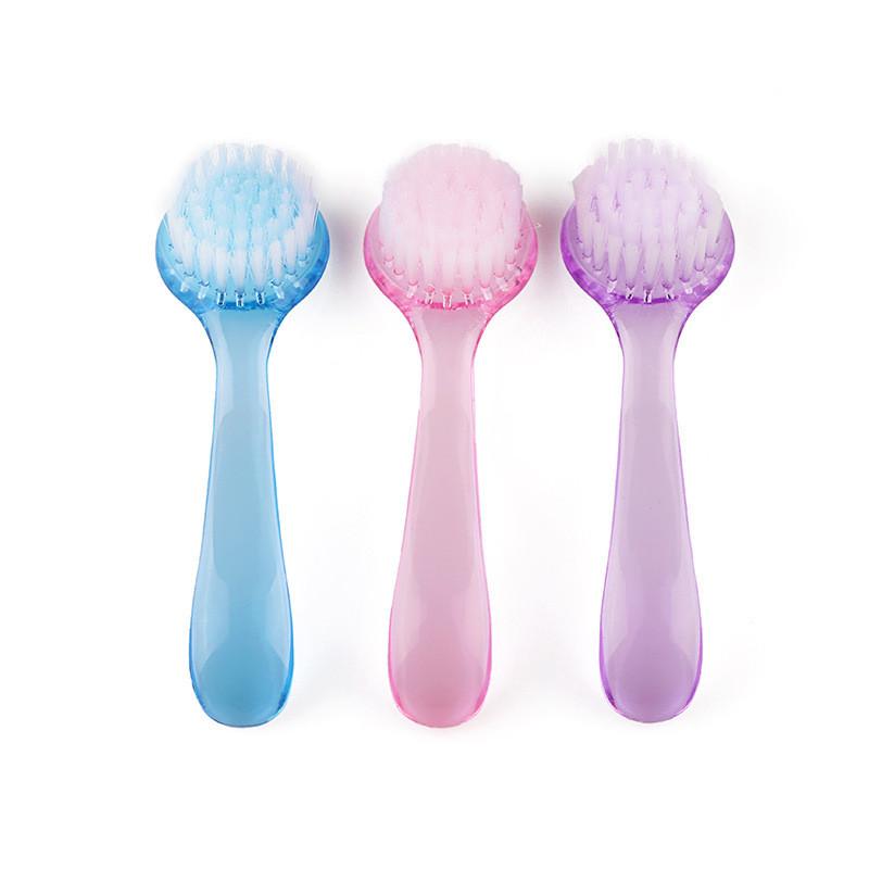 Acrylic Nail Brush Plastic Soft Remove Dust Make Up Washing Brushes Nail Art Manicure Round Head Powder Clean Tool With Cap