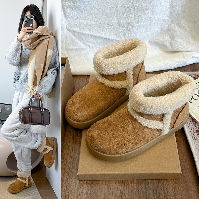Dames myke elastiske vintervarme kalde polstrede snøstøvler tykksålede sklisikre slitesterke utendørs fritidssport bomullsstøvler