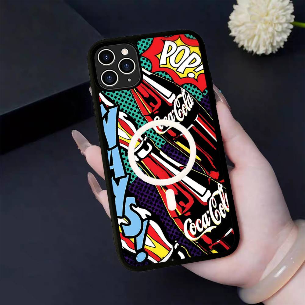 Bevande Calde C-Coca C-Cola Custodia Magnetica per Telefono Magsafe Wireless PC+TPU Per IPhone 11 12 13 14 15 16 17 Pro Max Plus