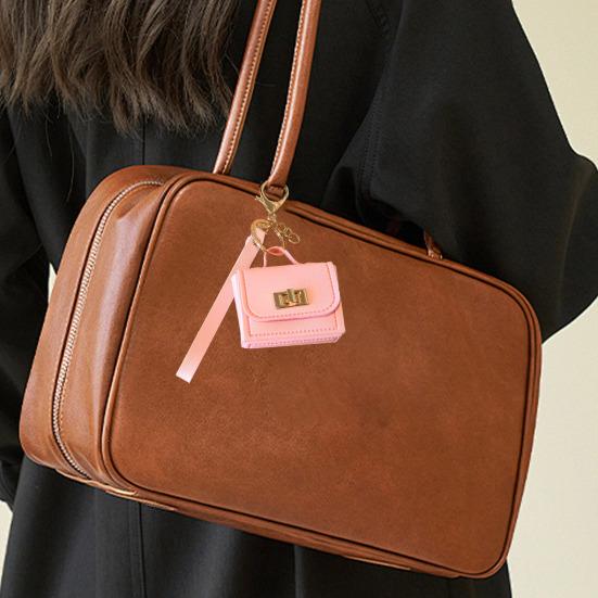 Keychain Pendant Mini Handbag Charm Key Chain with Versatile Hanging Buckle Wear-Resistant Imitation Leather