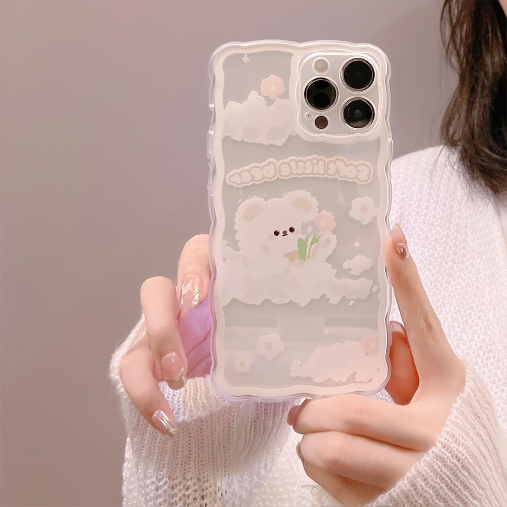 Flower Bear 14 Suitable for Iphone15pro Max IPhone Case 16 Fresh X Women 13 Silicone 8p11