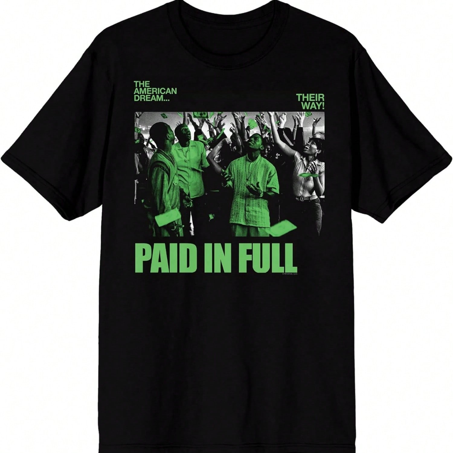 Paid In Full Green Characters Men s Black Crew Neck Short Sleeve T-Shirt S разноцветный