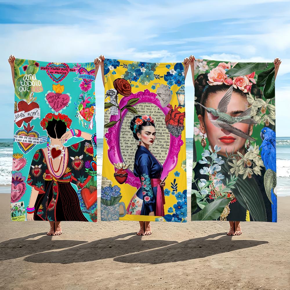 Jmg Household Supplies Art F-Frida K-Kahlo Towel Beach Towel Travel Lightweight Skin Friendly For Pool Beach Camping Cruise Summer