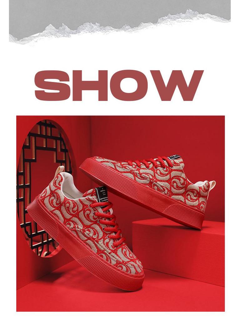 Men's 2024 Trendy Soft-Low Sneakers with Printed Embroidery